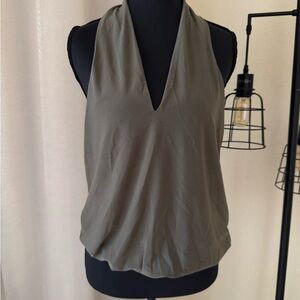 Express Elegant Olive Green Halter Top Size Small NWT